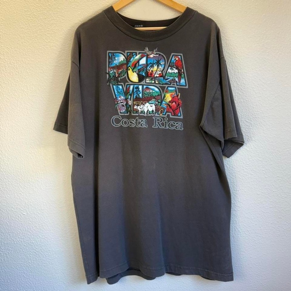 Mundo Pura Vida Costa Rica Graphic T Shirt 3XL Tropical Tourist Tee